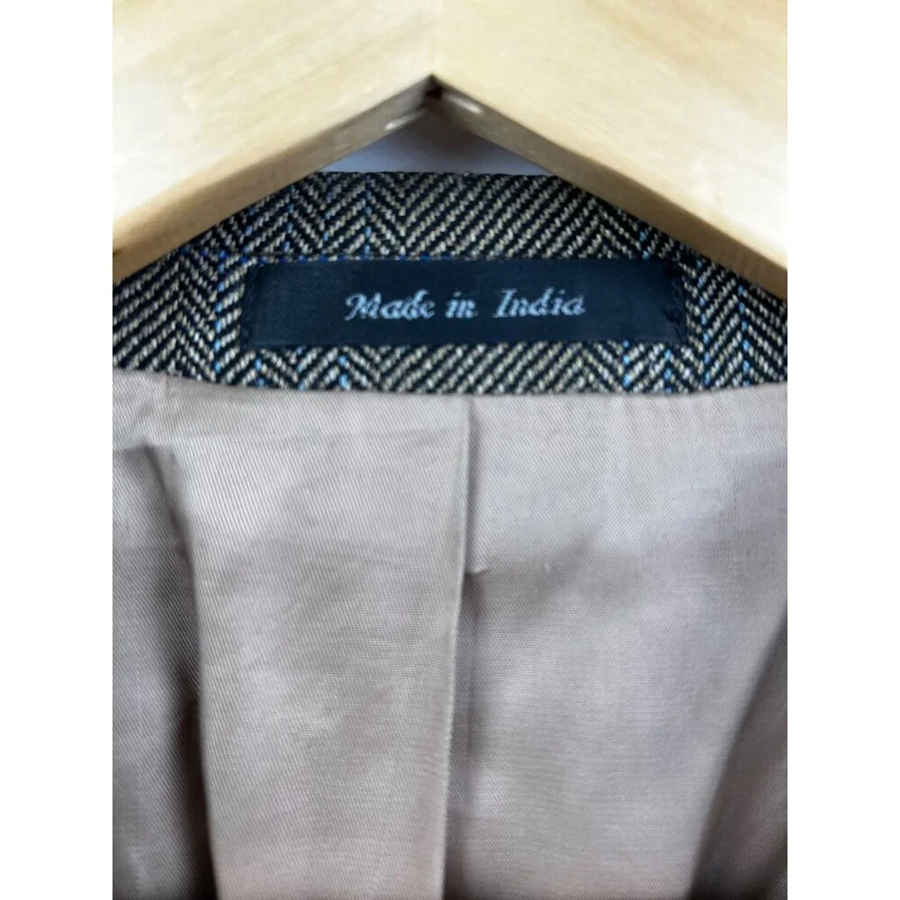 Lauren Ralph Lauren Blazer Mens 44R Brown Herringbone Wool Sport Coat Ivy League